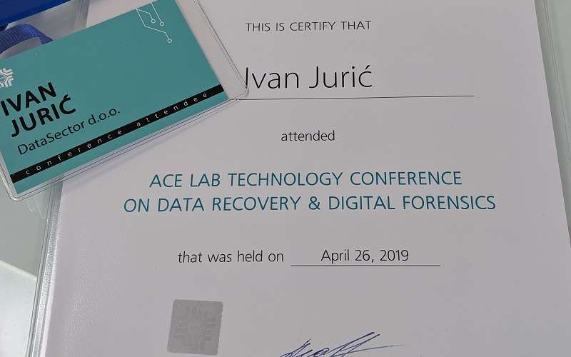 ACE Lab Technology Conference on data recovery, Prag 2019.
